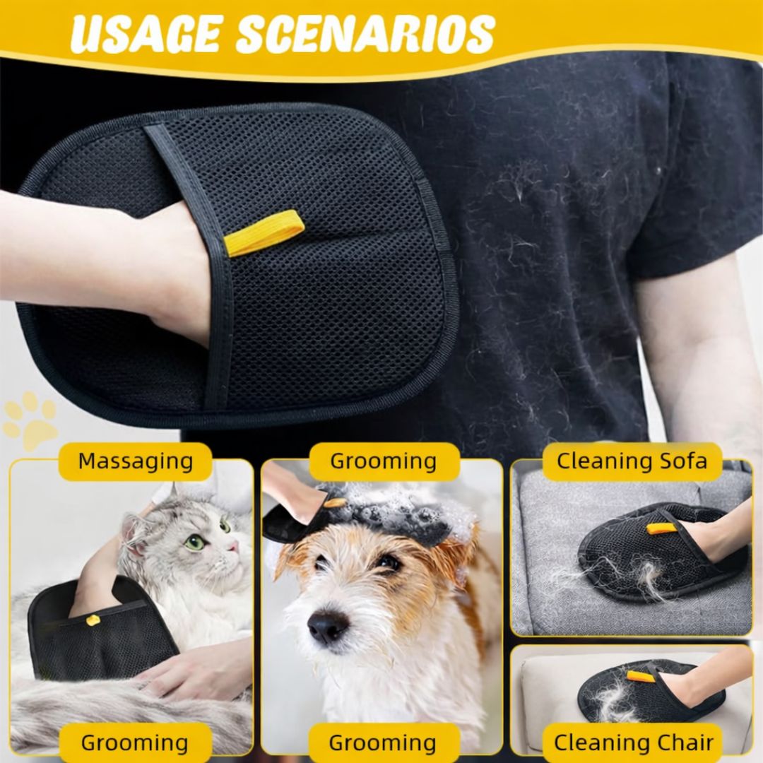 Pet Hair Removal Gloves | Reusable Glove for Pets (Pack of 1)